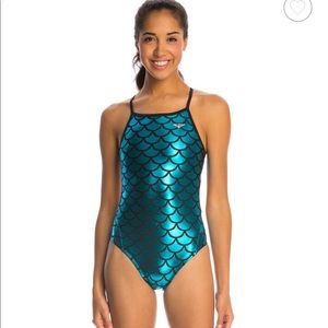 Mermaid Print Competitive One Piece Swimsuit